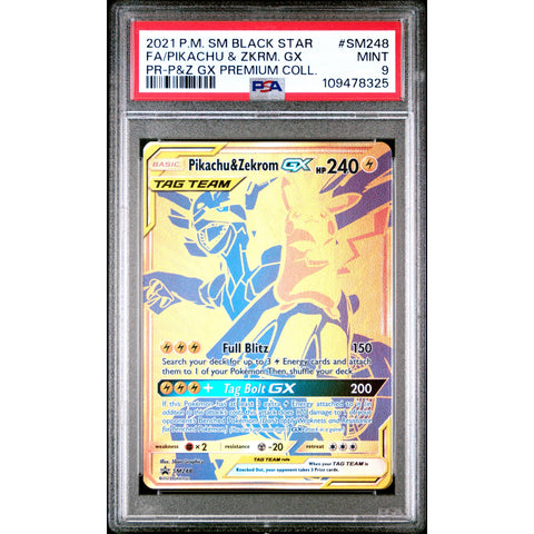 2021 POKEMON GX PREMIUM COLLECTION PIKACHU ZEKROM GX SM248 PSA 9