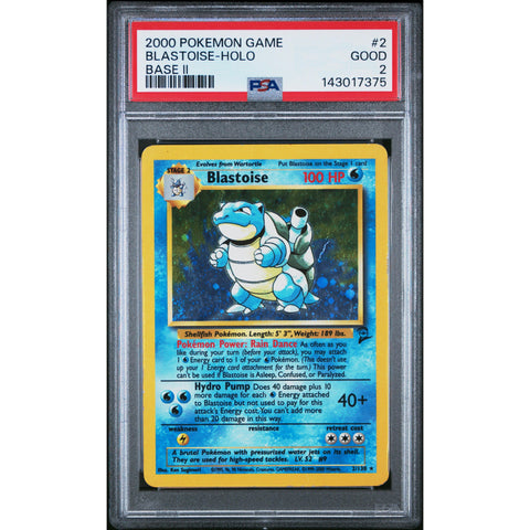2000 POKEMON GAME BASE II BLASTOISE HOLO 2/130 PSA 2
