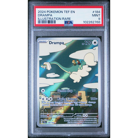 2024 POKEMON TEMPORAL FORCES DRAMPA ILLUSTRATION RARE 184/162 PSA 9