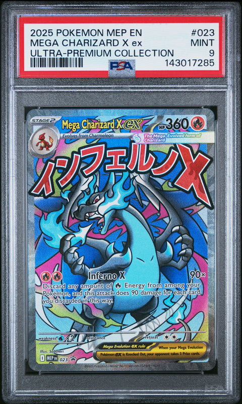 2025 POKEMON MEGA CHARIZARD X EX ULTRA-PREMIUM COLLECTION MEP 023 PSA 9