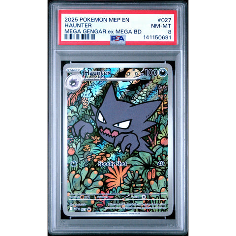 2025 POKEMON HAUNTER MEGA GENGAR EX MEGA BATTLE DECK 027 PSA 8