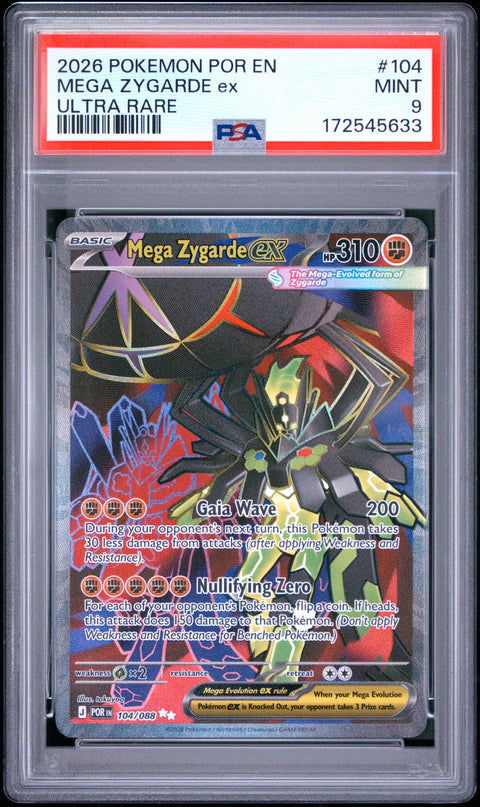2026 POKEMON POR EN-PERFECT ORDER MEGA ZYGARDE EX ULTRA RARE 104/088 PSA 9