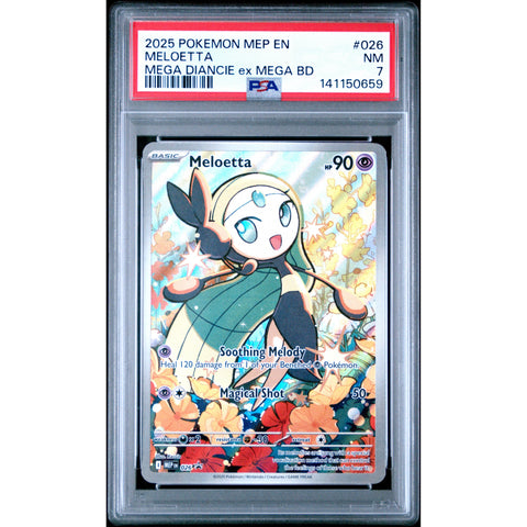2025 POKEMON MELOETTA MEGA DIANCIE EX MEGA BATTLE DECK 026 PSA 7