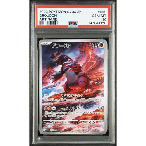 2023 POKEMON JAPANESE SV3A-RAGING SURF GROUDON ART RARE 069/062 PSA 10