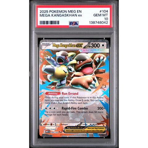 2025 POKEMON MEGA EVOLUTION MEGA KANGASKHAN EX 104/132 PSA 10