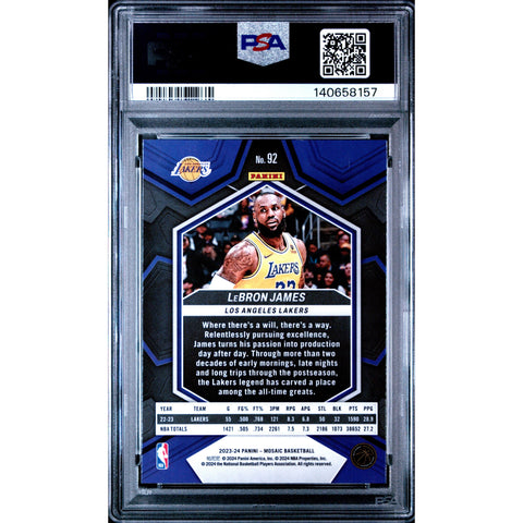 2023 PANINI PANINI MOSAIC LEBRON JAMES 92 PSA 10