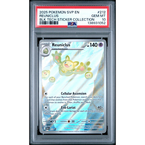 2025 POKEMON REUNICLUS BLACK BOLT TECH STICKER COLLECTION SVP212 PSA 10