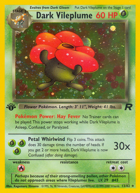 Dark Vileplume - 13/82 (1st Edition)