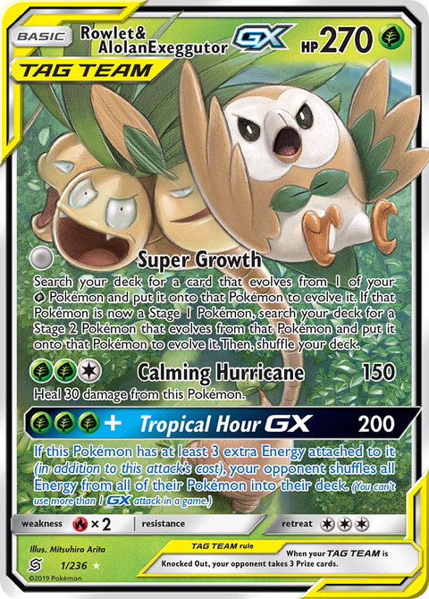 Rowlet & Alolan Exeggutor Tag Team GX - 1/236
