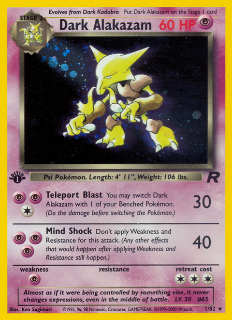 Dark Alakazam - 1/82 (1st Edition)
