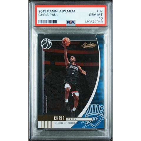 2019 PANINI PANINI ABSOLUTE MEMORABILIA CHRIS PAUL 87 PSA 10