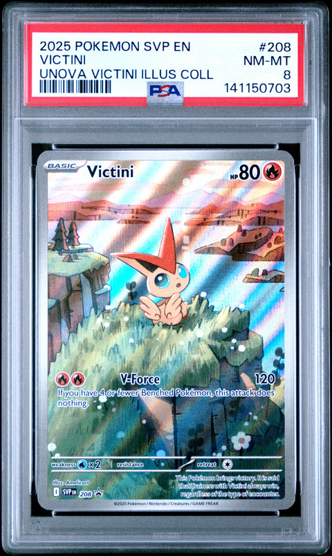 2025 POKEMON VICTINI UNOVA ILLUSTRATION COLLECTION 208 PSA 8