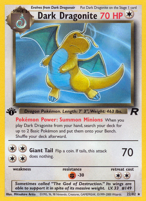 Dark Dragonite - 22/82 (1st Edition)