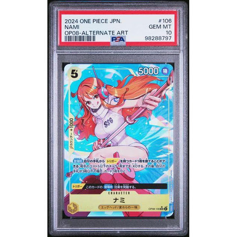2024 ONE PIECE JPN OP08 NAMI ALT ART OP08-106 PSA 10
