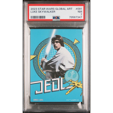 2023 STAR WARS GLOBAL ART JPN LUKE SKYWALKER 091 PSA 7