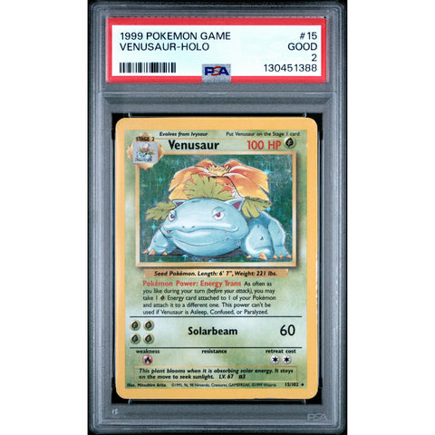 1999 POKEMON BASE SET VENUSAUR 15/102 PSA 2