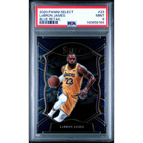 2020 PANINI PANINI SELECT LEBRON JAMES BLUE RETAIL 23 PSA 9