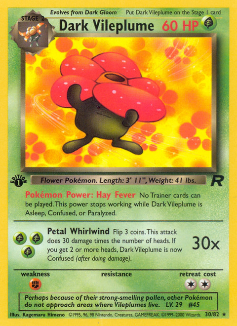 Dark Vileplume - 30/82 (1st Edition)