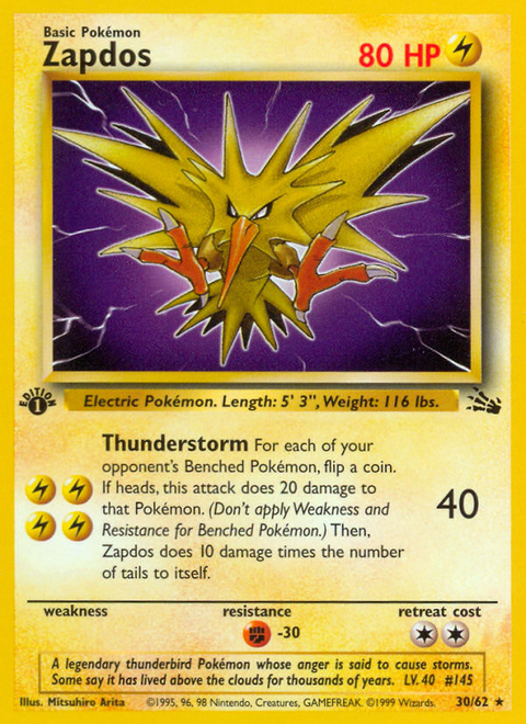 Zapdos - 30/62 (1st Edition)