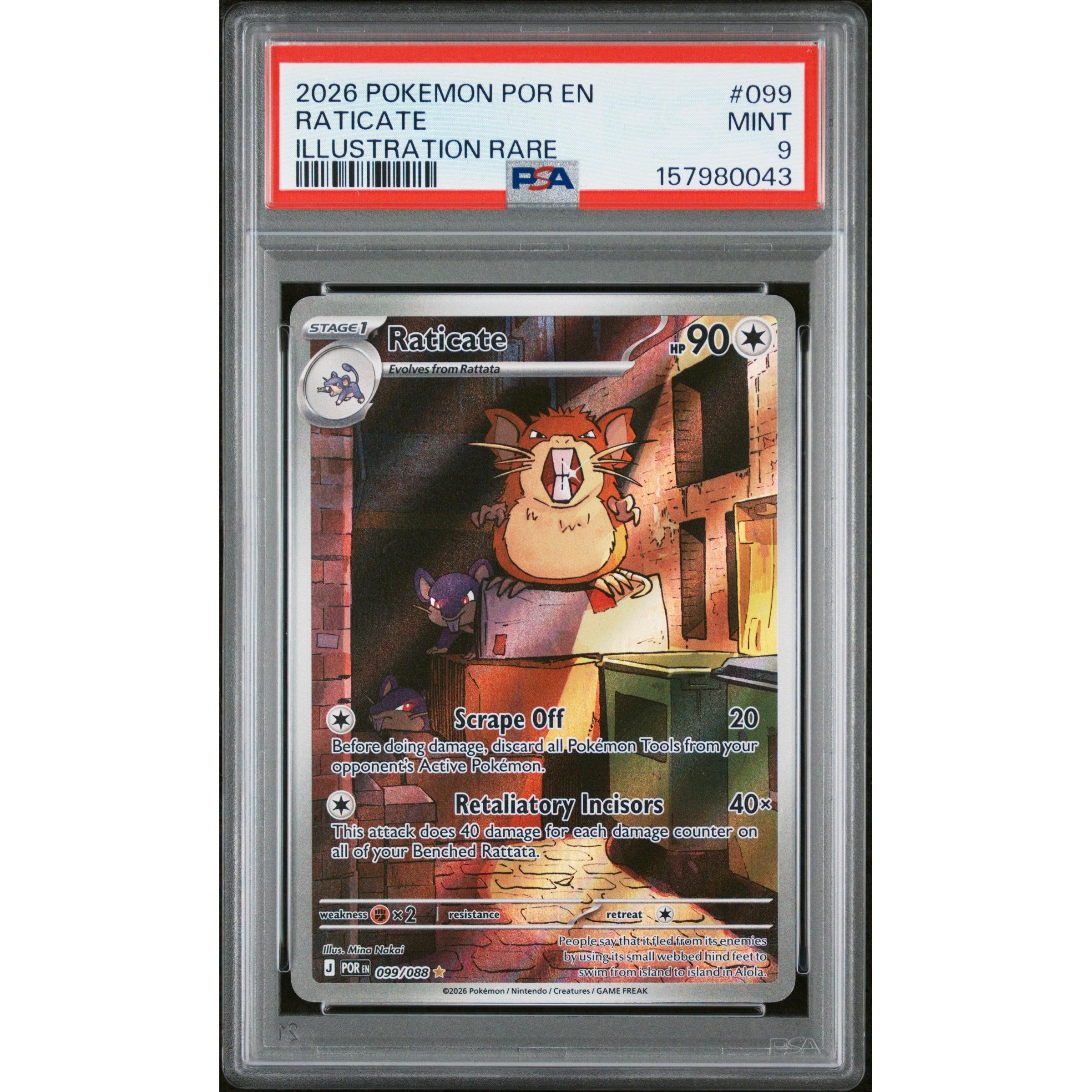 Tcg Raticate Perfect Order 2026 POKEMON PERFECT ORDER RATICATE ILLUSTRATION RARE 099/088 PSA 9 ...