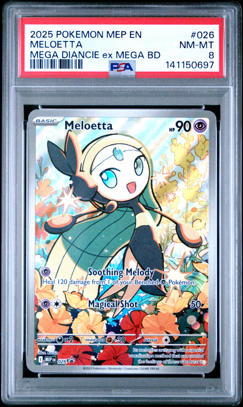 2025 POKEMON MELOETTA MEGA DIANCIE EX MEGA BATTLE DECK 026 PSA 8
