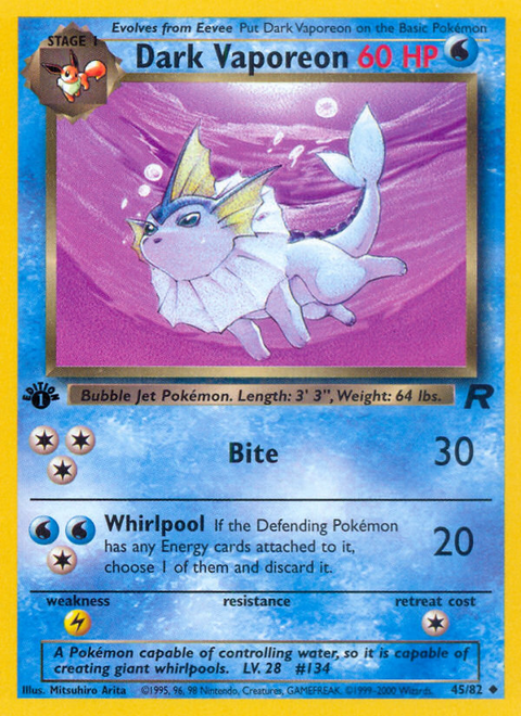 Dark Vaporeon - 45/82 (1st Edition)