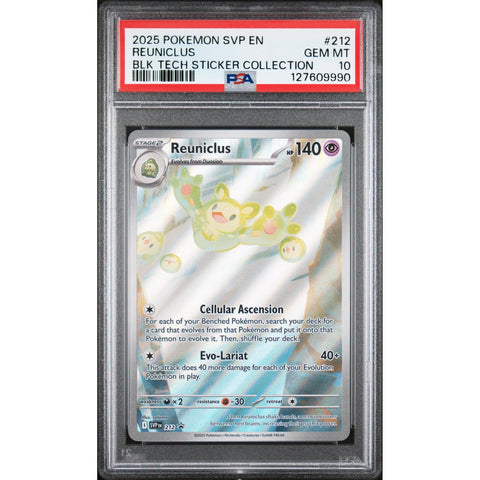 2025 POKEMON PROMO REUNICLUS TECH STICKER COLLECTION SVP212 PSA 10