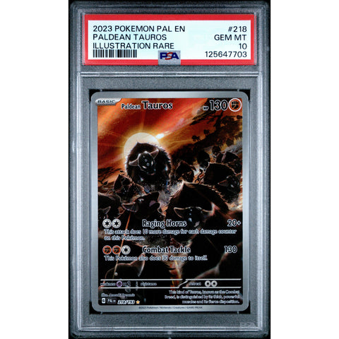 2023 POKEMON PALDEA EVOLVED PALDEAN TAUROS 218/193 PSA 10