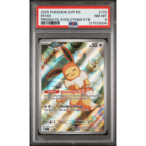 2025 POKEMON PROMO EEVEE PRISMATIC EVOLUTIONS ELITE TRAINER BOX SVP173 PSA 8