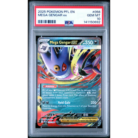 2025 POKEMON PFL EN-PHANTASMAL FLAMES MEGA GENGAR EX 056/094 PSA 10