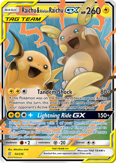 Raichu & Alolan Raichu Tag Team GX - 54/236