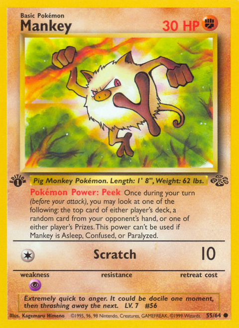 Mankey - 55/64 (1st Edition)