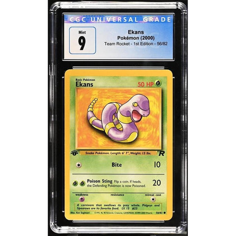 2000 POKEMON TEAM ROCKET 1ST EDITION EKANS 56/82 CGC 9