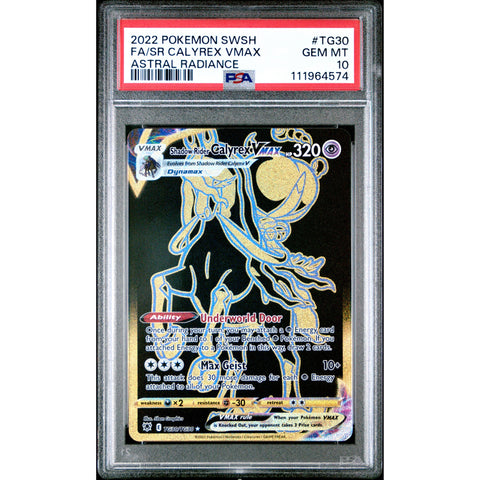 2022 POKEMON ASTRAL RADIANCE SHADOW RIDER CALYREX VMAX TG30/TG30 PSA 10