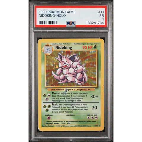 1999 POKEMON GAME NIDOKING HOLO 11/102 PSA 1