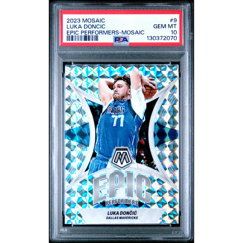 2023 PANINI PANINI MOSAIC EPIC PERFORMERS LUKA DONCIC MOSAIC 9 PSA 10