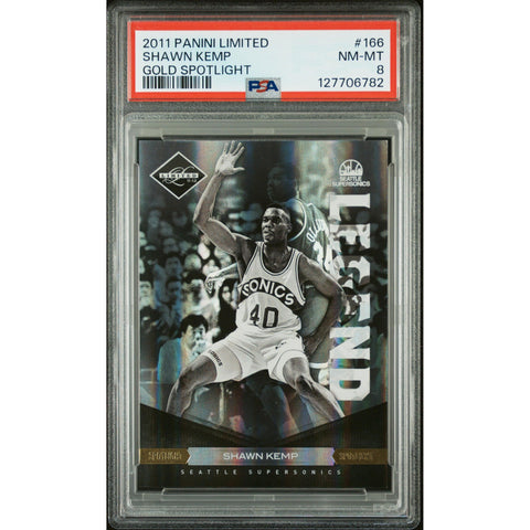 2011 PANINI LIMITED GOLD SPOTLIGHT SHAWN KEMP 166 PSA 8