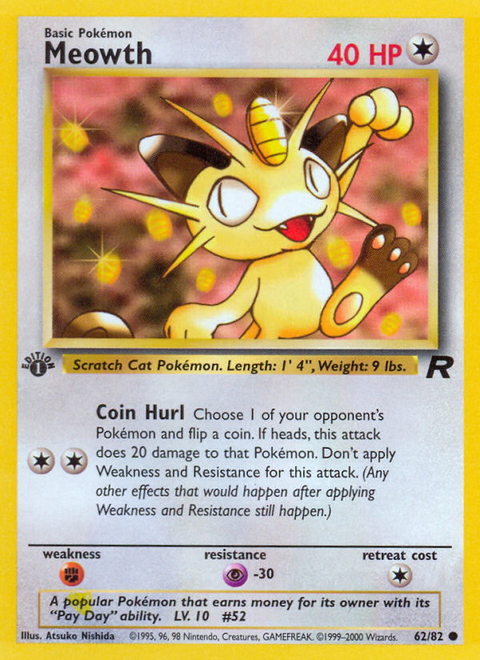 Meowth - 62/82 (1st Edition)