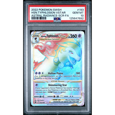 2022 POKEMON ASTRAL RADIANCE HISUIAN TYPHLOSION VSTAR 193/189 PSA 10