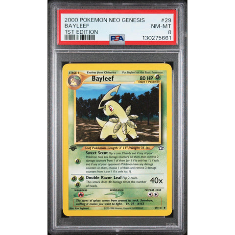 2000 POKEMON NEO GENESIS 1ST EDITION BAYLEEF 29/111 PSA 8