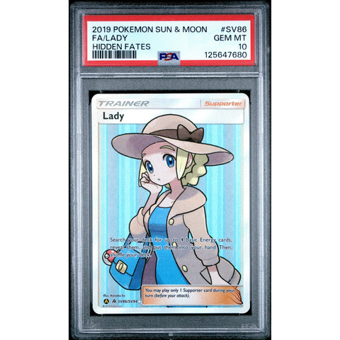 2019 POKEMON HIDDEN FATES LADY SV86/SV68 PSA 10