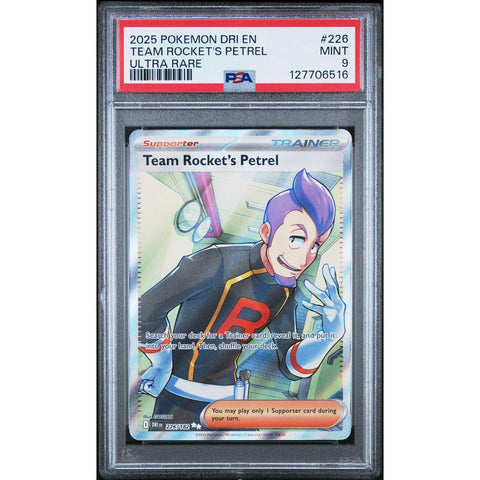 2025 POKEMON DESTINED RIVALS TEAM ROCKET'S PETREL 226/182 PSA 9