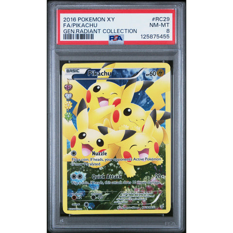 2016 POKEMON GENERATION PIKACHU RADIANT COLLECTION RC29/RC32 PSA 8