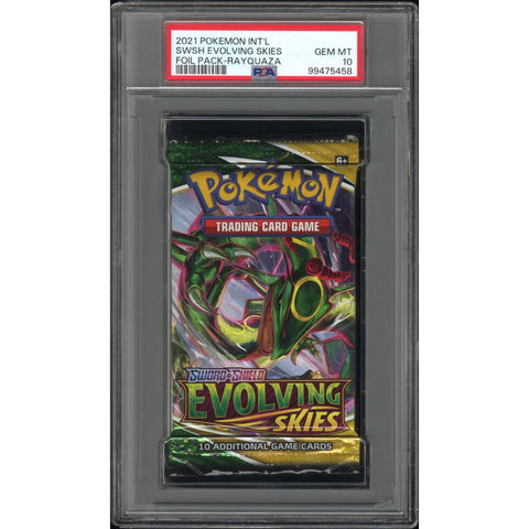 2021 POKEMON EVOLVING SKIES BOOSTER PACK PACK RAYQUAZA PSA 10
