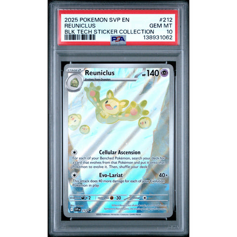 2025 POKEMON REUNICLUS BLACK BOLT TECH STICKER COLLECTION SVP212 PSA 10