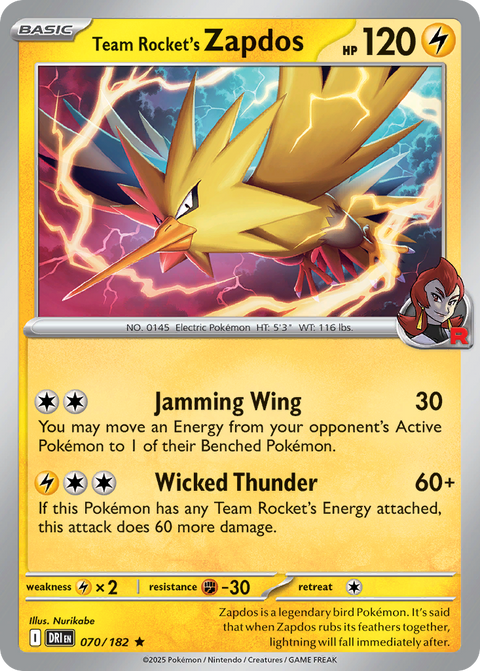 Team Rocket's Zapdos - 070/182