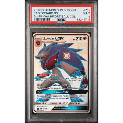 2017 POKEMON ZOROARK GX HIDDEN FATES 77A/73 PSA 9