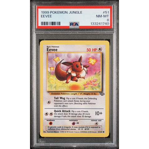 1999 POKEMON JUNGLE EEVEE 51/64 PSA 8