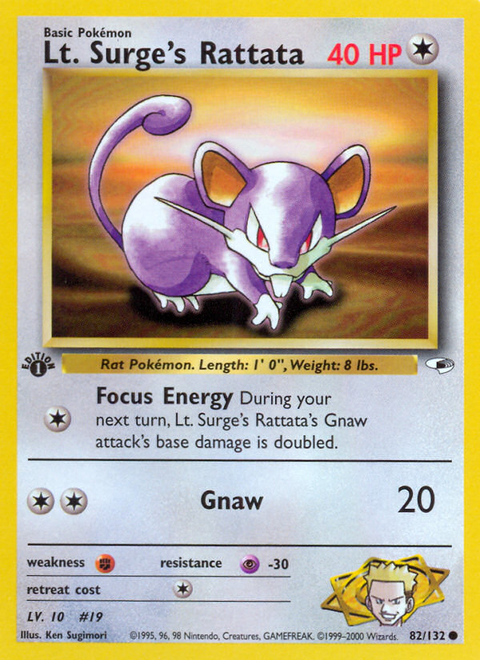 Lt. Surge's Rattata - 82/132 (1st Edition)