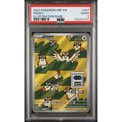 2023 POKEMON OBF EN-OBSIDIAN FLAMES PIDGEY ILLUSTRATION RARE 207/197 PSA 2